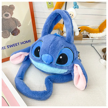Disney New Lilo & Stitch Plush Toys Kawaii Plush Messenger Bag Girl Handbag Anime Stuffed Toys Children Cartoon Plushie Soft Bag
