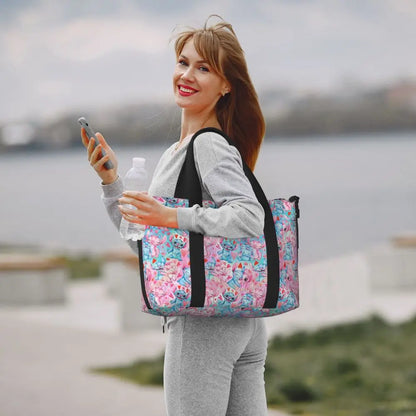 Custom Large SLilo And Stitch Cartoon Tote Bag Women Anime Shopping Shoulder Beach Gym Travel Bag