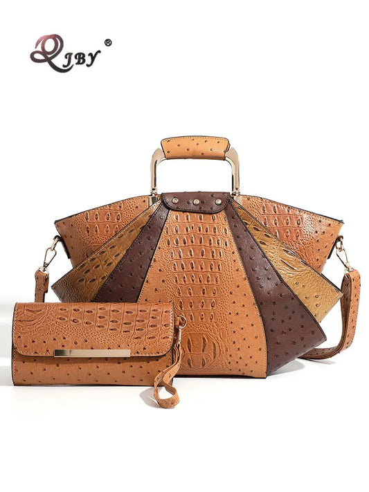 Bag Woman Large Capacity Leather Purse Fashion Designer Metal Top Handle Handbags Women Crossbody Large Tote Bags for Women