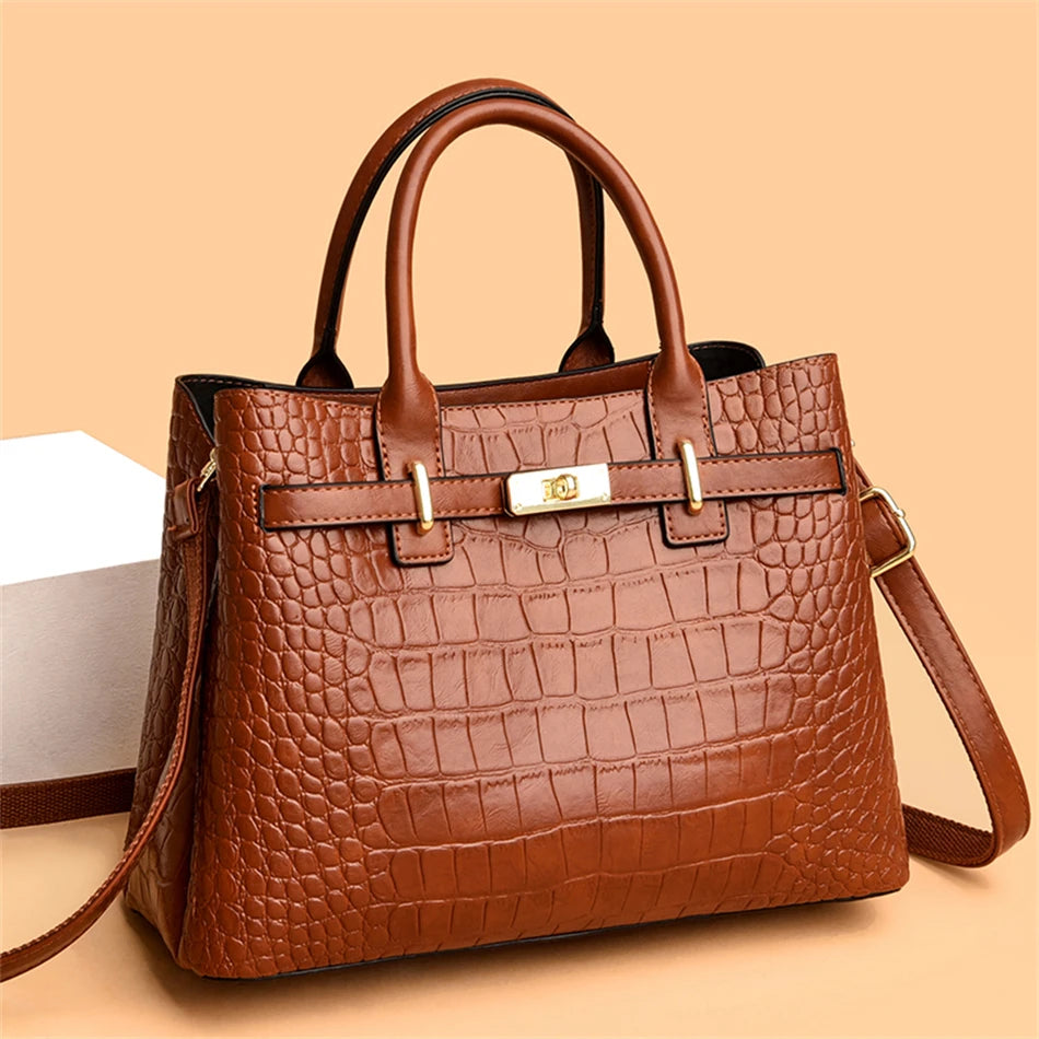 3-layer Women Single Shoulder Bag 2024 Soft Leather Designer Handbag Brand Tote Bag Large Capacity Casual Women Handbags A Main