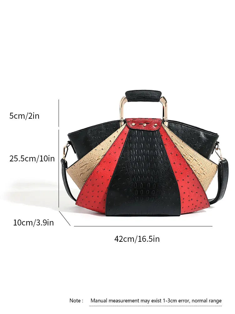 Bag Woman Large Capacity Leather Purse Fashion Designer Metal Top Handle Handbags Women Crossbody Large Tote Bags for Women