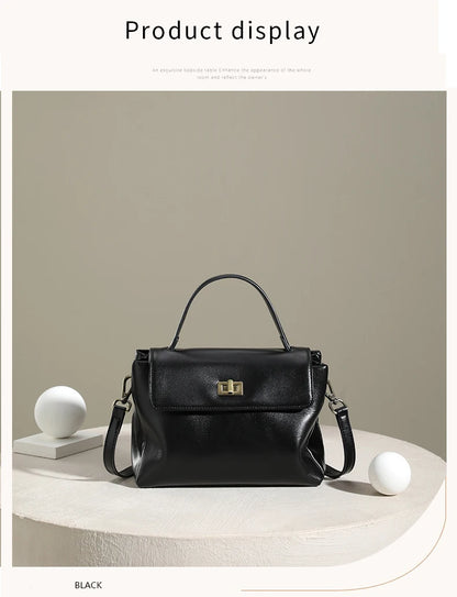 Cowhide Genuine Leather Tote Bag for Women Soft Natural Cow Leather Handbag Fashion Crossbody Bags Female Shoulder Handbag Lady
