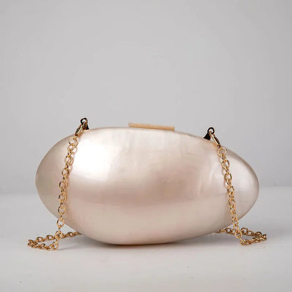 Pearl Acrylic Evening Bags Designer Luxury Clutch Purse Mini Women's Wallet Shell Chain Shoulder Crossbody Wedding Party Handbag