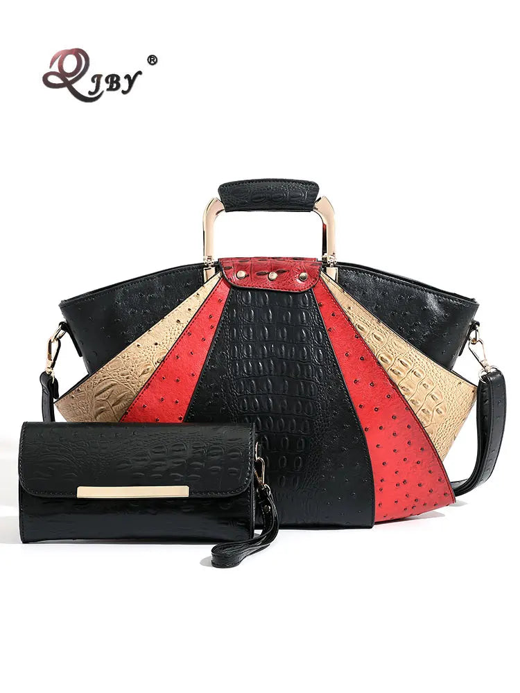 Bag Woman Large Capacity Leather Purse Fashion Designer Metal Top Handle Handbags Women Crossbody Large Tote Bags for Women