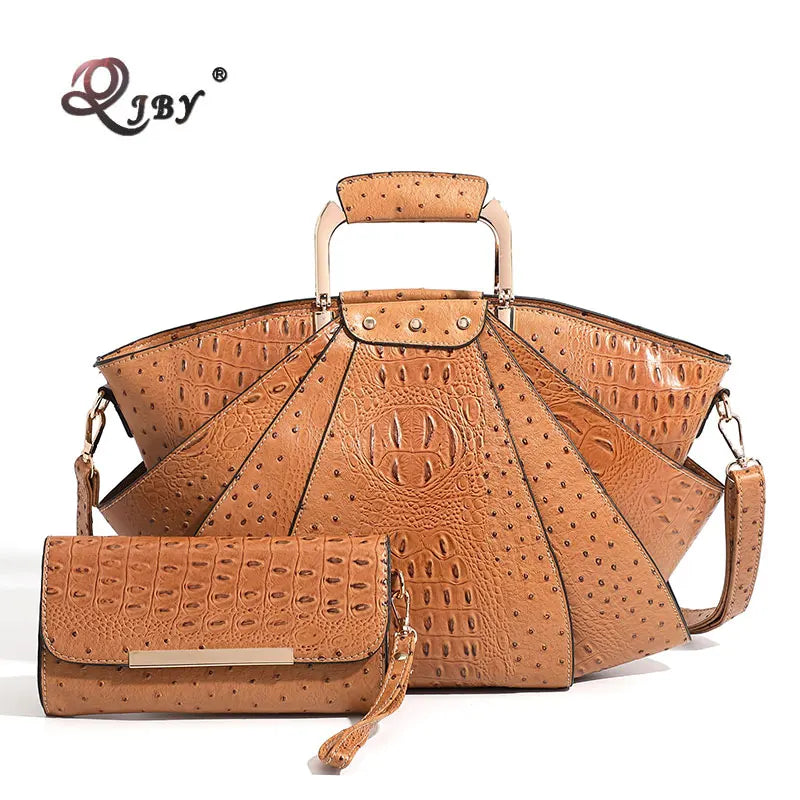 Bag Woman Large Capacity Leather Purse Fashion Designer Metal Top Handle Handbags Women Crossbody Large Tote Bags for Women