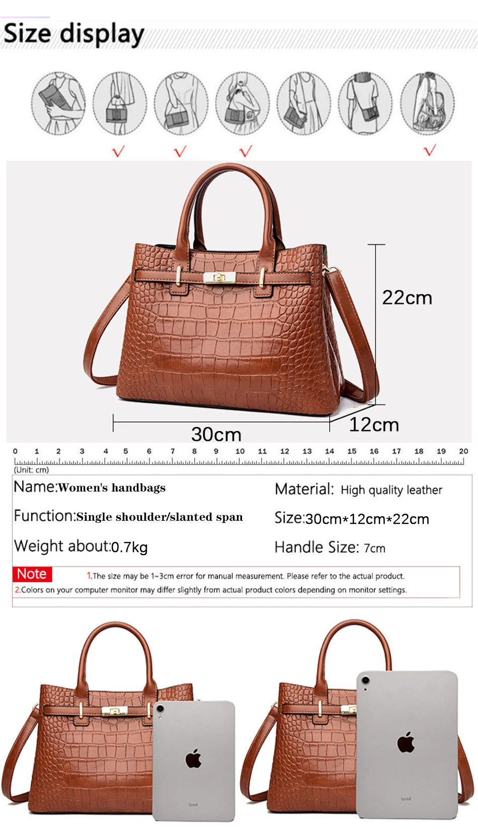 3-layer Women Single Shoulder Bag 2024 Soft Leather Designer Handbag Brand Tote Bag Large Capacity Casual Women Handbags A Main