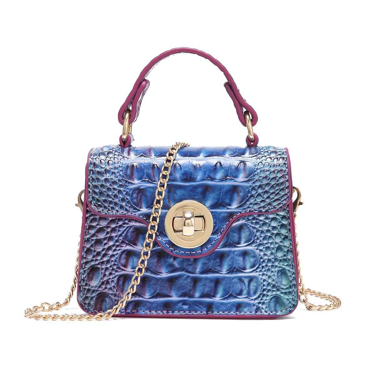 Dinner Handbag Crocodile Pattern Colorful Shaped Small Bag Mini Compact and Cute,Tiny,Wallet, Smaller