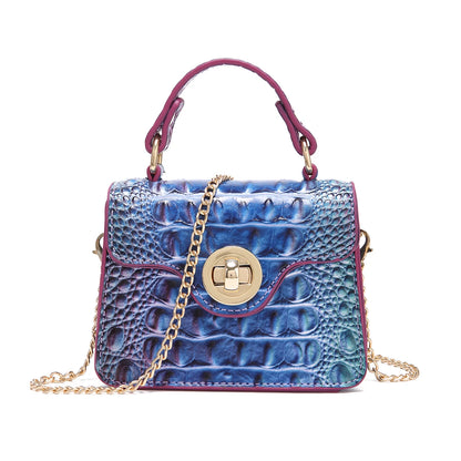 Dinner Handbag Crocodile Pattern Colorful Shaped Small Bag Mini Compact and Cute,Tiny,Wallet, Smaller