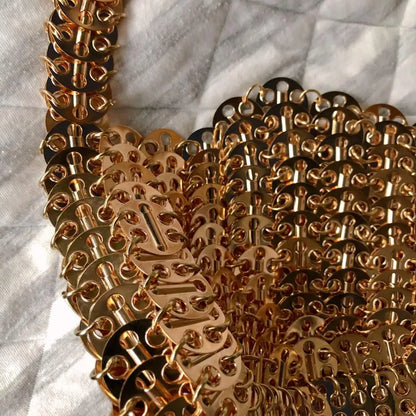 Women Bags Silver Metal Evening Bags Sequins Chain Woven Bag Hollow Clutch Purse Female Travel Holiday Shoulder Bag Handbag