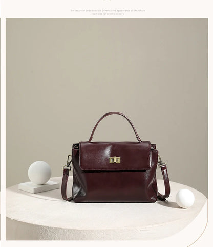 Cowhide Genuine Leather Tote Bag for Women Soft Natural Cow Leather Handbag Fashion Crossbody Bags Female Shoulder Handbag Lady