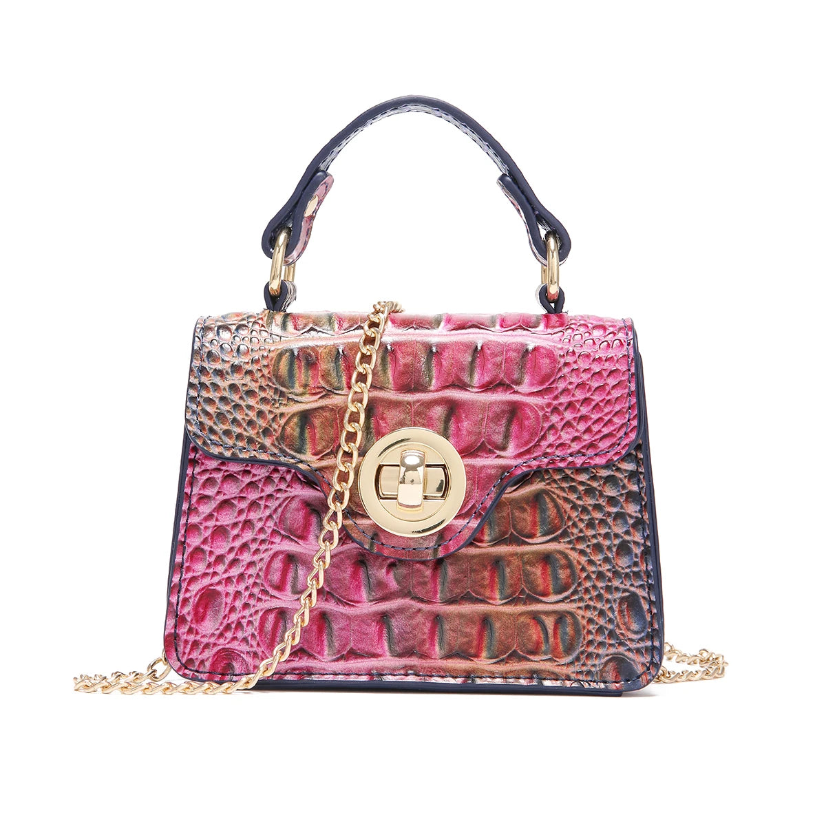 Dinner Handbag Crocodile Pattern Colorful Shaped Small Bag Mini Compact and Cute,Tiny,Wallet, Smaller