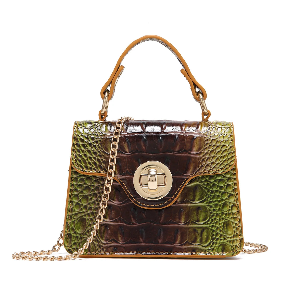Dinner Handbag Crocodile Pattern Colorful Shaped Small Bag Mini Compact and Cute,Tiny,Wallet, Smaller