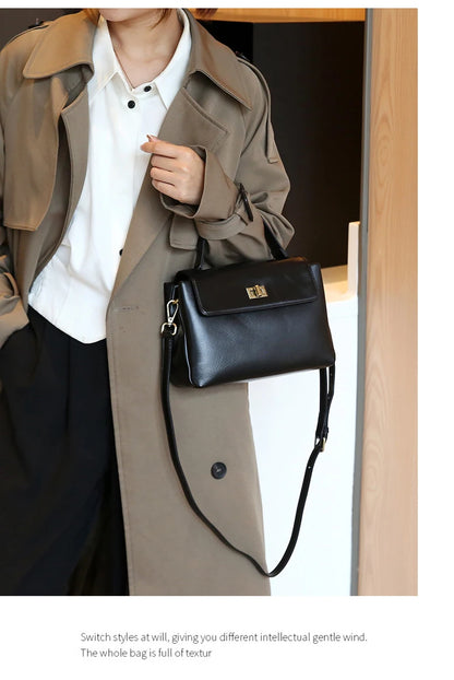 Cowhide Genuine Leather Tote Bag for Women Soft Natural Cow Leather Handbag Fashion Crossbody Bags Female Shoulder Handbag Lady