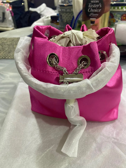 WOMEN BAG High Quality Silk Bucket Bags Diamonds Female Personalized Shoulder Tassels Chains Handbags For Women Crossbady Bag
