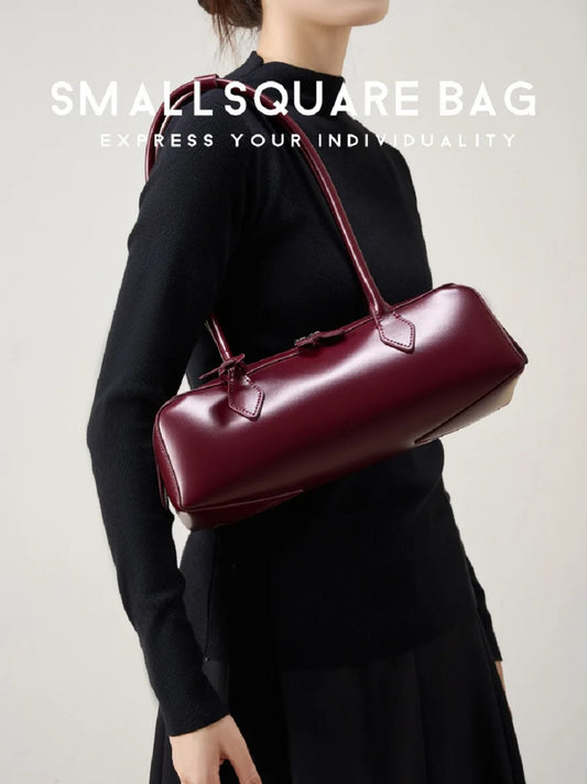 2025 New Genuine Leather Women's Shoulder Bag luxury Cowhide ladies handbag baguette bag female Commuter Shopping Underarm Bag