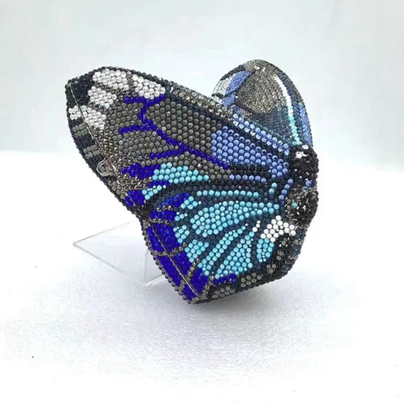 XIYUAN Butterfly Shaped Crystal Evening Clutch Bags Women Luxury Rhinestone Day Clutches Wedding Clutch Party Gems Purse Bags