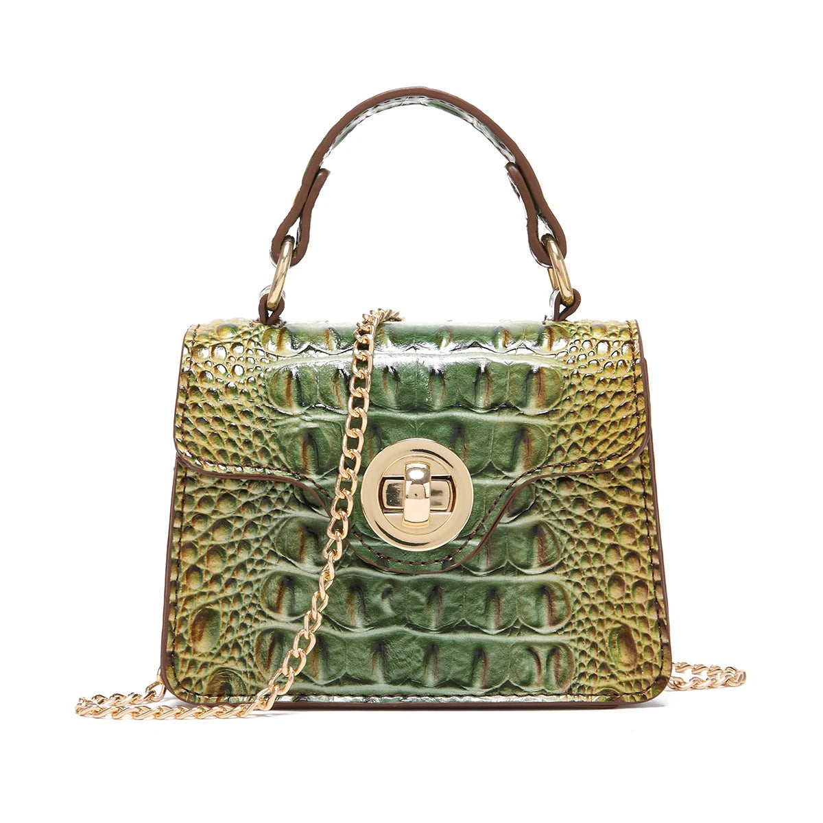 Dinner Handbag Crocodile Pattern Colorful Shaped Small Bag Mini Compact and Cute,Tiny,Wallet, Smaller