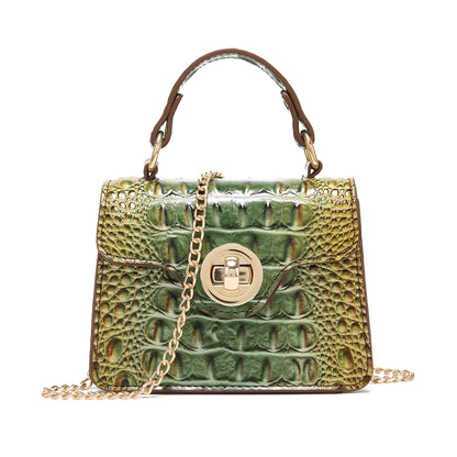 Dinner Handbag Crocodile Pattern Colorful Shaped Small Bag Mini Compact and Cute,Tiny,Wallet, Smaller