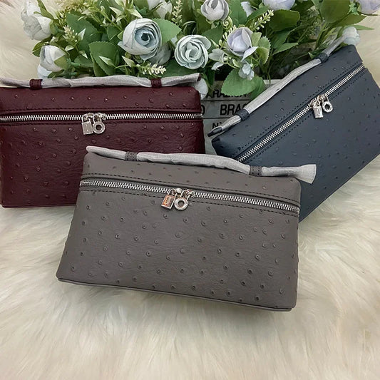 High-End Feel Cow Leather Quail Pattern LP Rice Box Bag Women's Crossbody Shoulder Bag Single Handbag Fashionable Handbag
