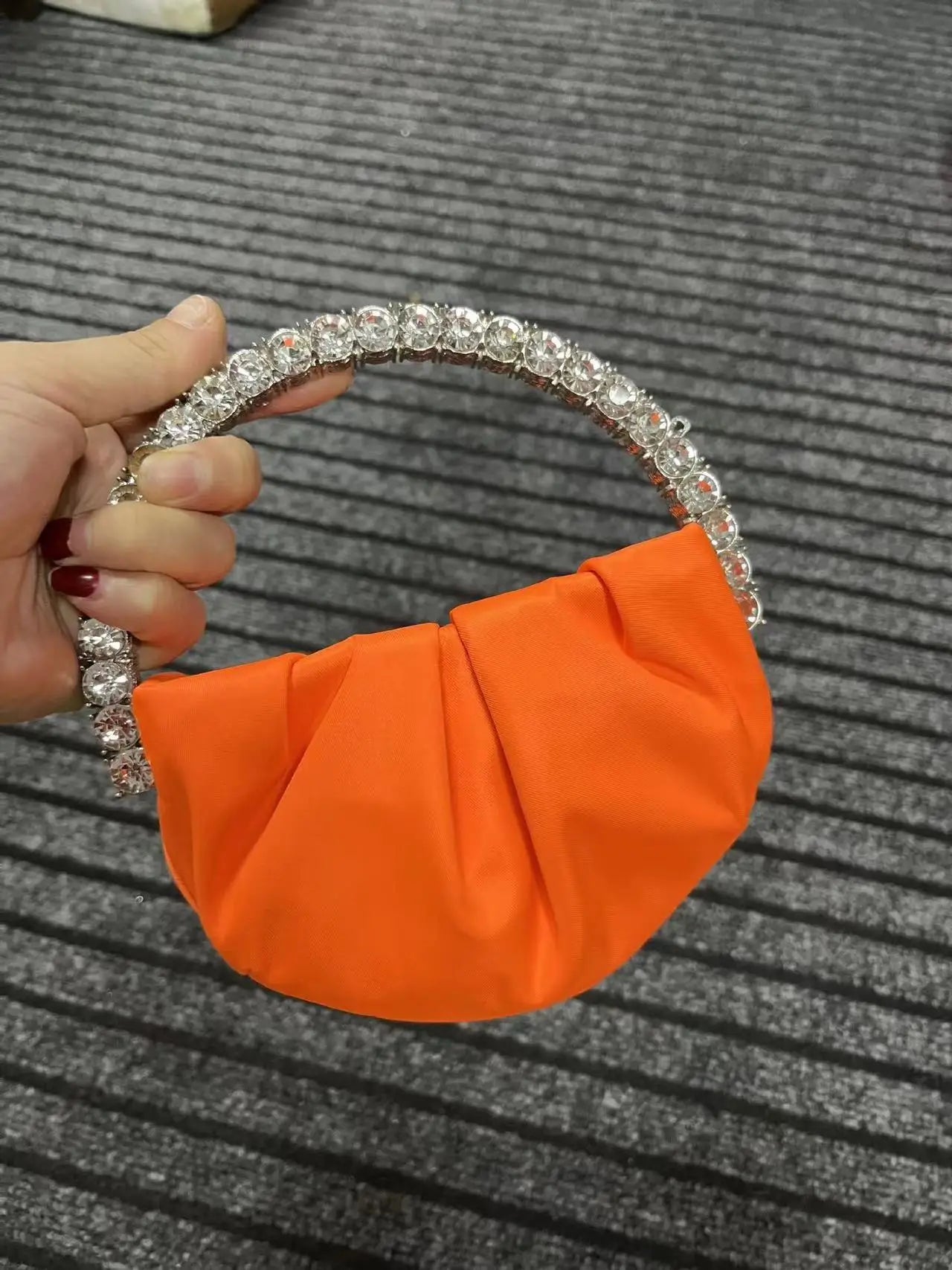 Luxury Circular Metal Handle Mini Bag Women Handbag Glitter Shiny Rhinestone Evening Bag Wedding Party Clutch Purse Shoulder Bag