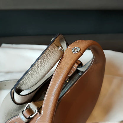 TOGO Cowhide Bucket Bag With Niche Design Color Blocking Luxury Designer Single Shoulder Diagonal Cross Women's Bag Tote Bag