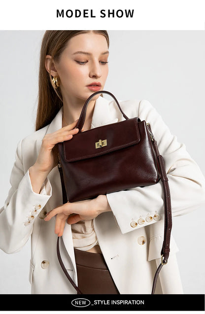 Cowhide Genuine Leather Tote Bag for Women Soft Natural Cow Leather Handbag Fashion Crossbody Bags Female Shoulder Handbag Lady