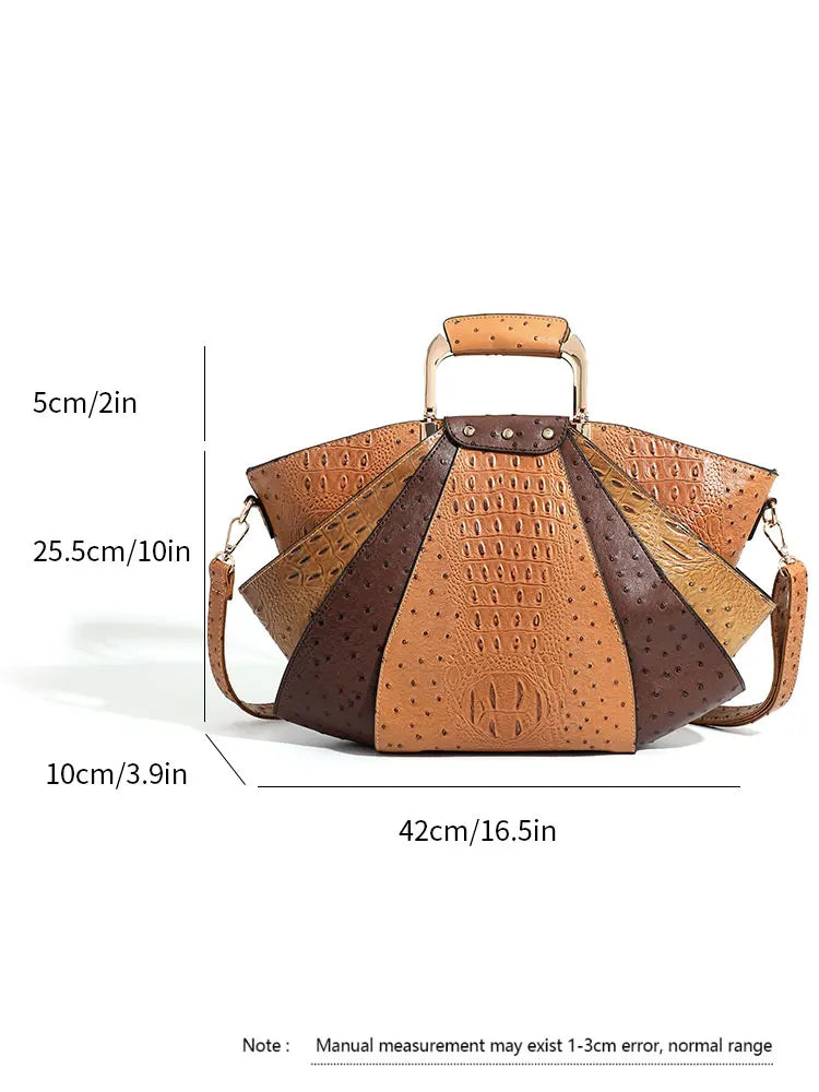 Bag Woman Large Capacity Leather Purse Fashion Designer Metal Top Handle Handbags Women Crossbody Large Tote Bags for Women
