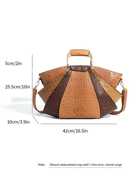 Bag Woman Large Capacity Leather Purse Fashion Designer Metal Top Handle Handbags Women Crossbody Large Tote Bags for Women