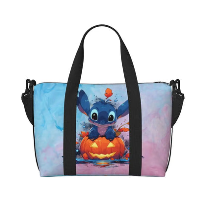 Custom Large SLilo And Stitch Cartoon Tote Bag Women Anime Shopping Shoulder Beach Gym Travel Bag