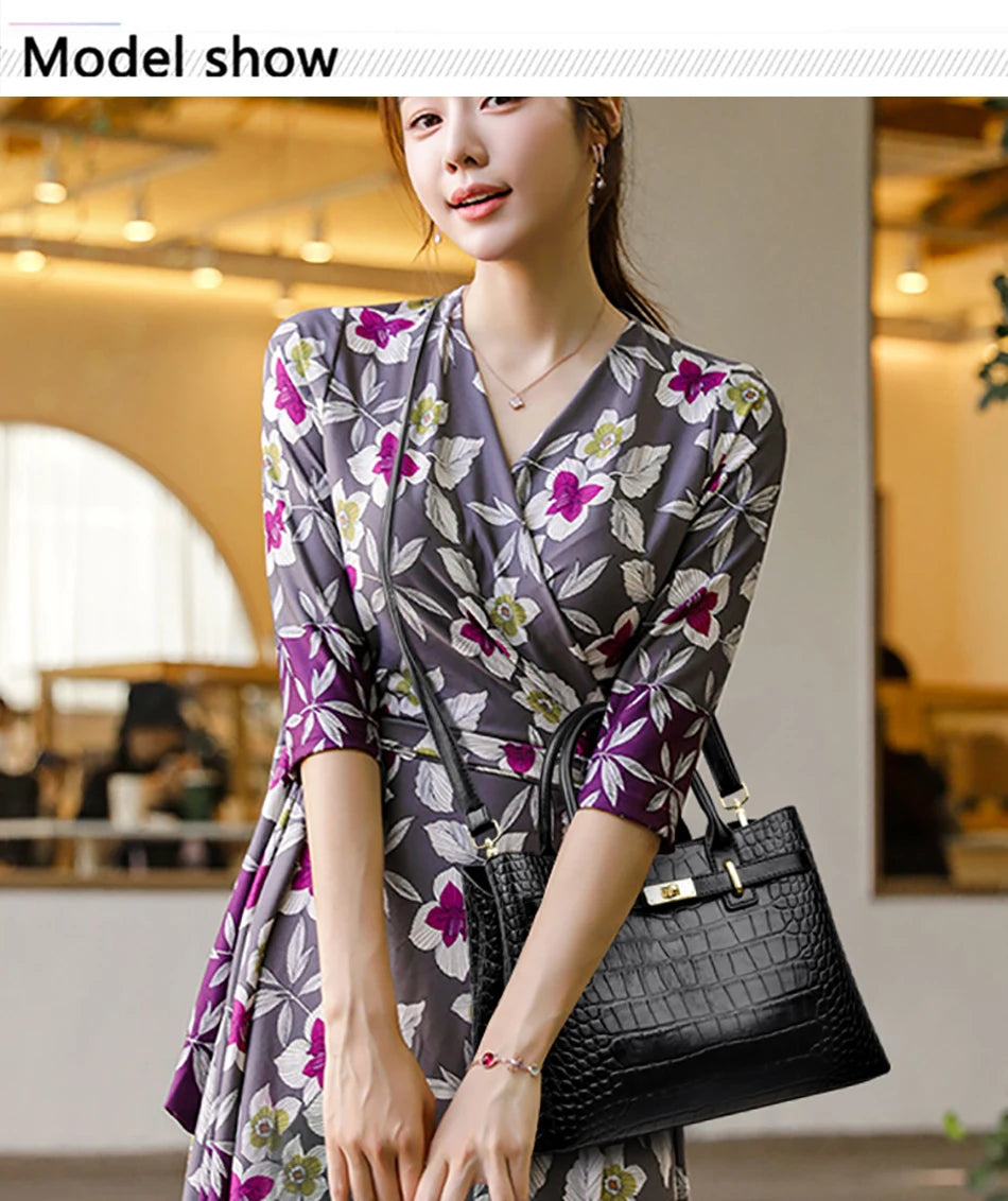 3-layer Women Single Shoulder Bag 2024 Soft Leather Designer Handbag Brand Tote Bag Large Capacity Casual Women Handbags A Main