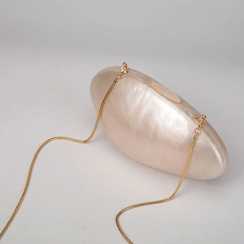 Pearl Acrylic Evening Bags Designer Luxury Clutch Purse Mini Women's Wallet Shell Chain Shoulder Crossbody Wedding Party Handbag