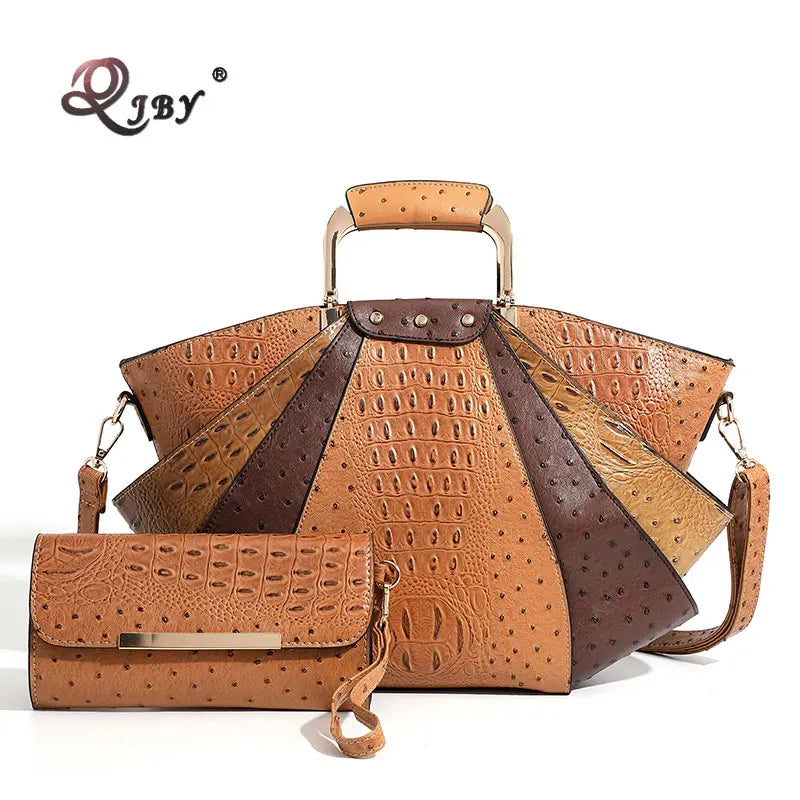 Bag Woman Large Capacity Leather Purse Fashion Designer Metal Top Handle Handbags Women Crossbody Large Tote Bags for Women