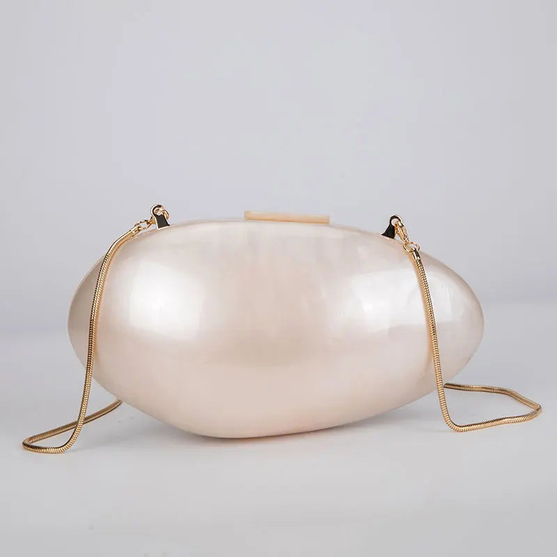 Pearl Acrylic Evening Bags Designer Luxury Clutch Purse Mini Women's Wallet Shell Chain Shoulder Crossbody Wedding Party Handbag