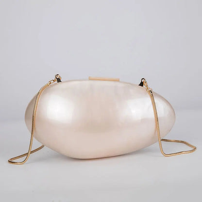 Pearl Acrylic Evening Bags Designer Luxury Clutch Purse Mini Women's Wallet Shell Chain Shoulder Crossbody Wedding Party Handbag