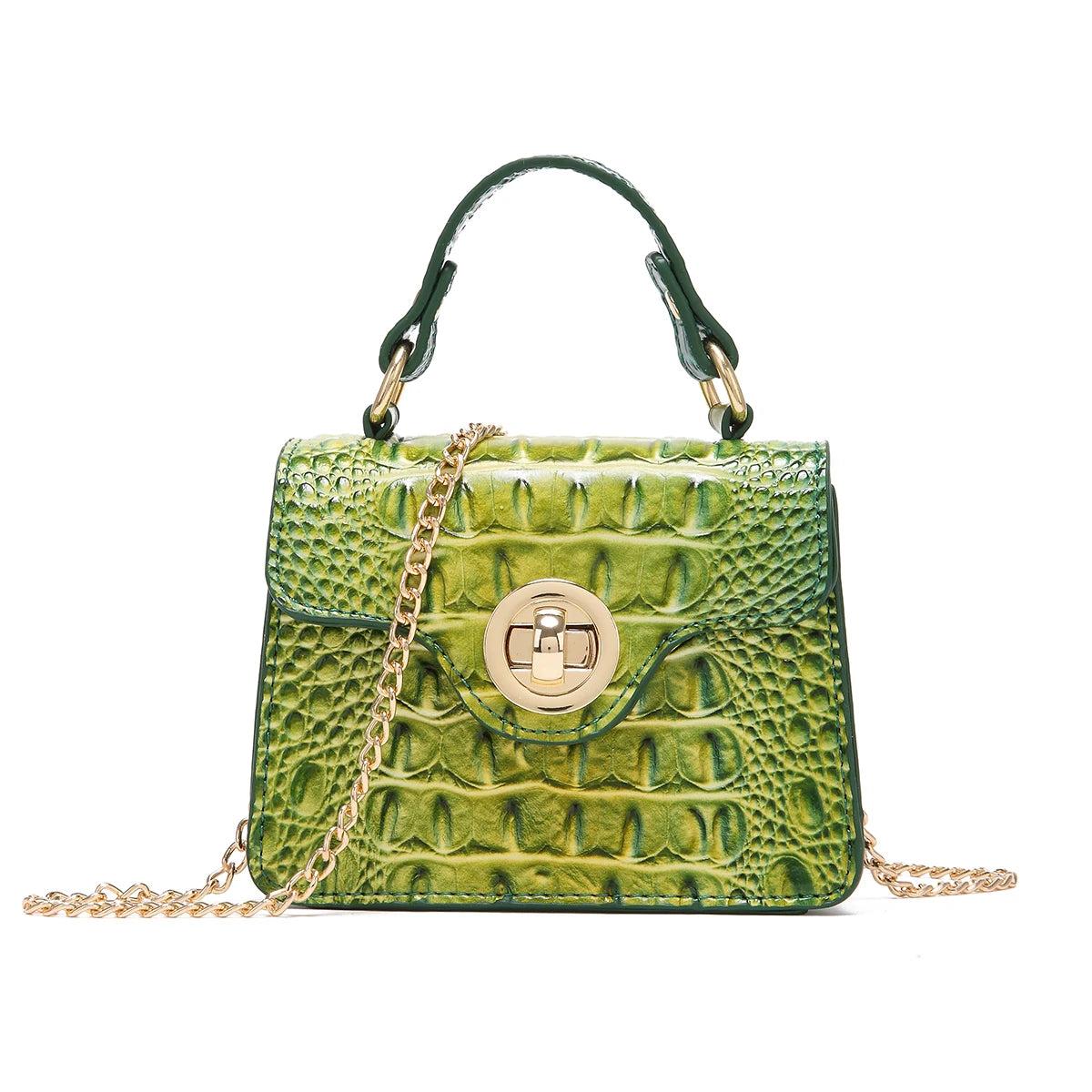 Dinner Handbag Crocodile Pattern Colorful Shaped Small Bag Mini Compact and Cute,Tiny,Wallet, Smaller