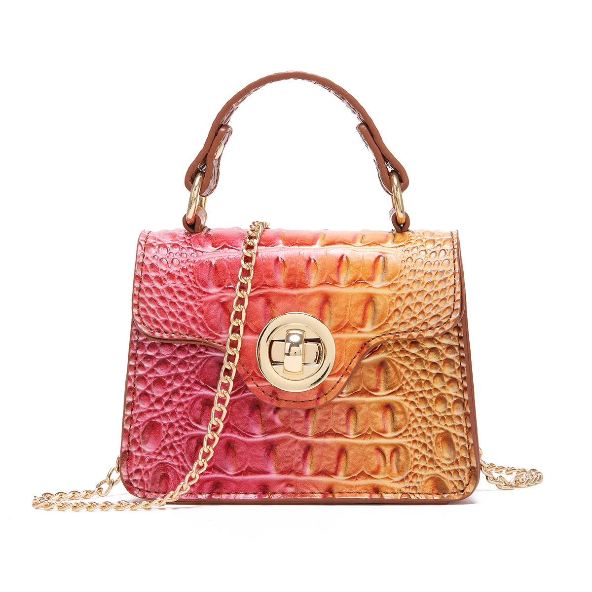 Dinner Handbag Crocodile Pattern Colorful Shaped Small Bag Mini Compact and Cute,Tiny,Wallet, Smaller