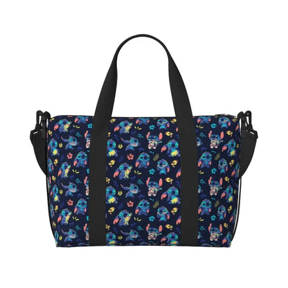 Custom Large SLilo And Stitch Cartoon Tote Bag Women Anime Shopping Shoulder Beach Gym Travel Bag