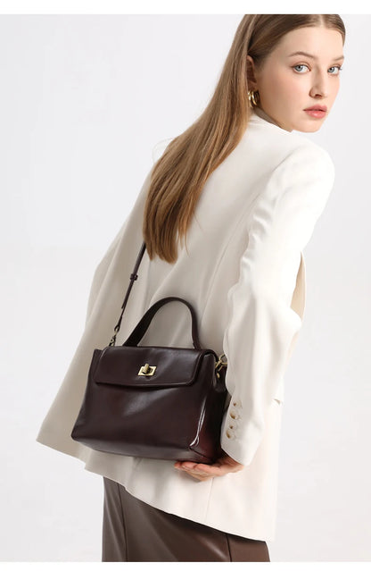 Cowhide Genuine Leather Tote Bag for Women Soft Natural Cow Leather Handbag Fashion Crossbody Bags Female Shoulder Handbag Lady