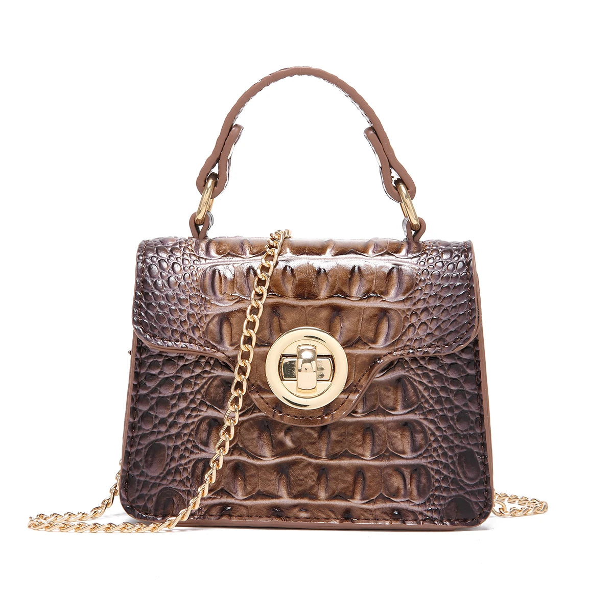 Dinner Handbag Crocodile Pattern Colorful Shaped Small Bag Mini Compact and Cute,Tiny,Wallet, Smaller