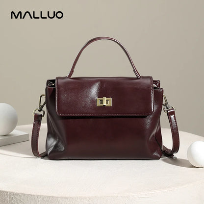 Cowhide Genuine Leather Tote Bag for Women Soft Natural Cow Leather Handbag Fashion Crossbody Bags Female Shoulder Handbag Lady