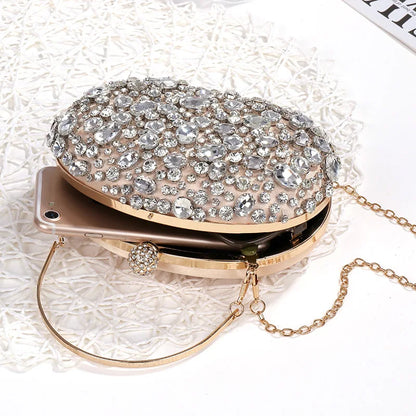 Golden Birthday party Luxury Crystal Silver Diamond Evening Bags Women Party Purse Wedding Pink Bridal Boutique Clutch Bags