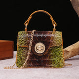 Dinner Handbag Crocodile Pattern Colorful Shaped Small Bag Mini Compact and Cute,Tiny,Wallet, Smaller