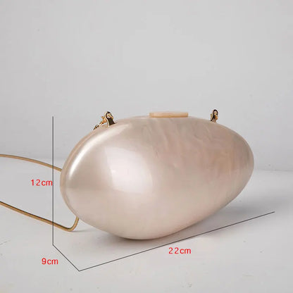 Pearl Acrylic Evening Bags Designer Luxury Clutch Purse Mini Women's Wallet Shell Chain Shoulder Crossbody Wedding Party Handbag