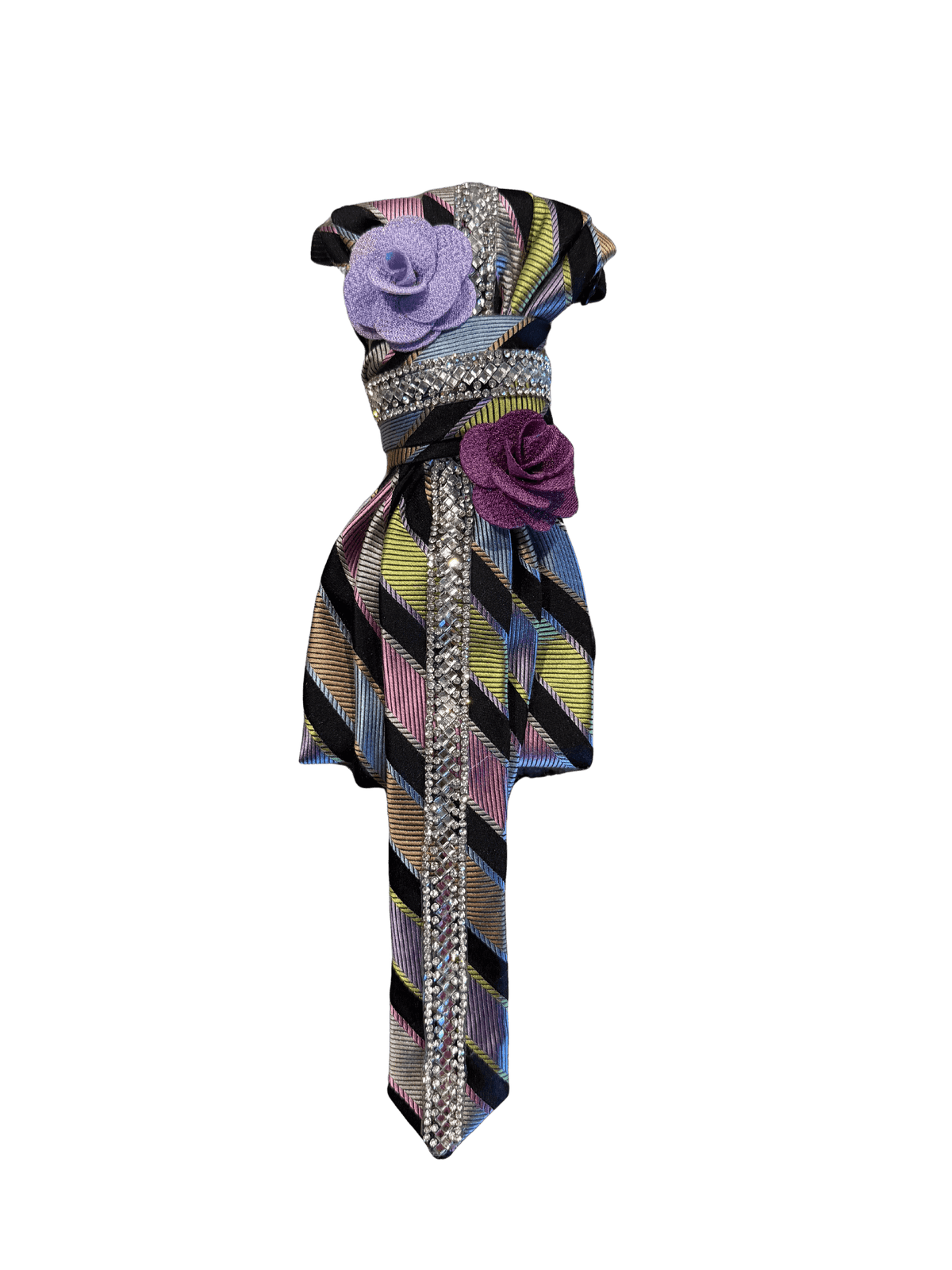Violette Enchanté Couture Tie – Handcrafted Luxury Accessory | Legacy Dealz featuring violet floral accents and metallic detailing.