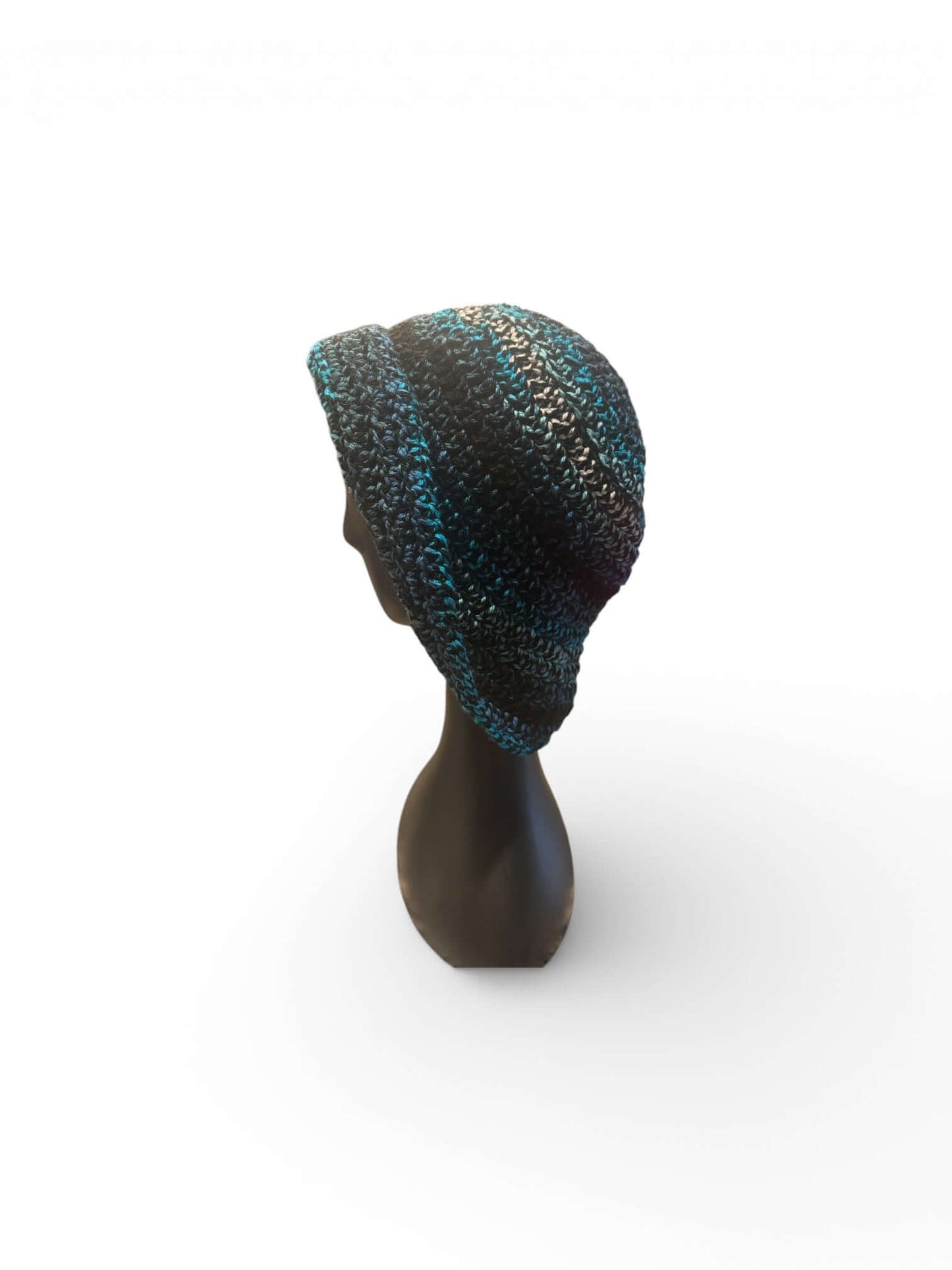 Signature Texture Crown Set – Artisan Statement Accessory displayed on a mannequin, showcasing the handcrafted crochet hat.