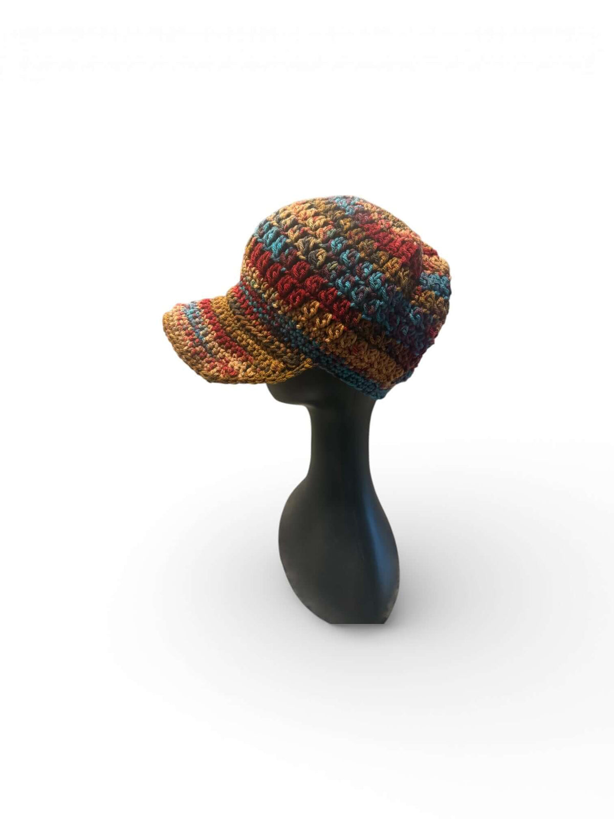 Handcrafted crochet cap with multicolor texture from the Signature Texture Crown Set - Boho Harmony – Handmade Multicolor Festival Chic.