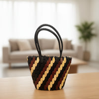 Annie Bag – Tricolor Edition | Handcrafted Leather & Wood Appliqué | Ancestry Collection