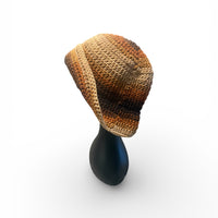 Earthtone Harmony Crochet Hat & Statement Earring Set – Handmade