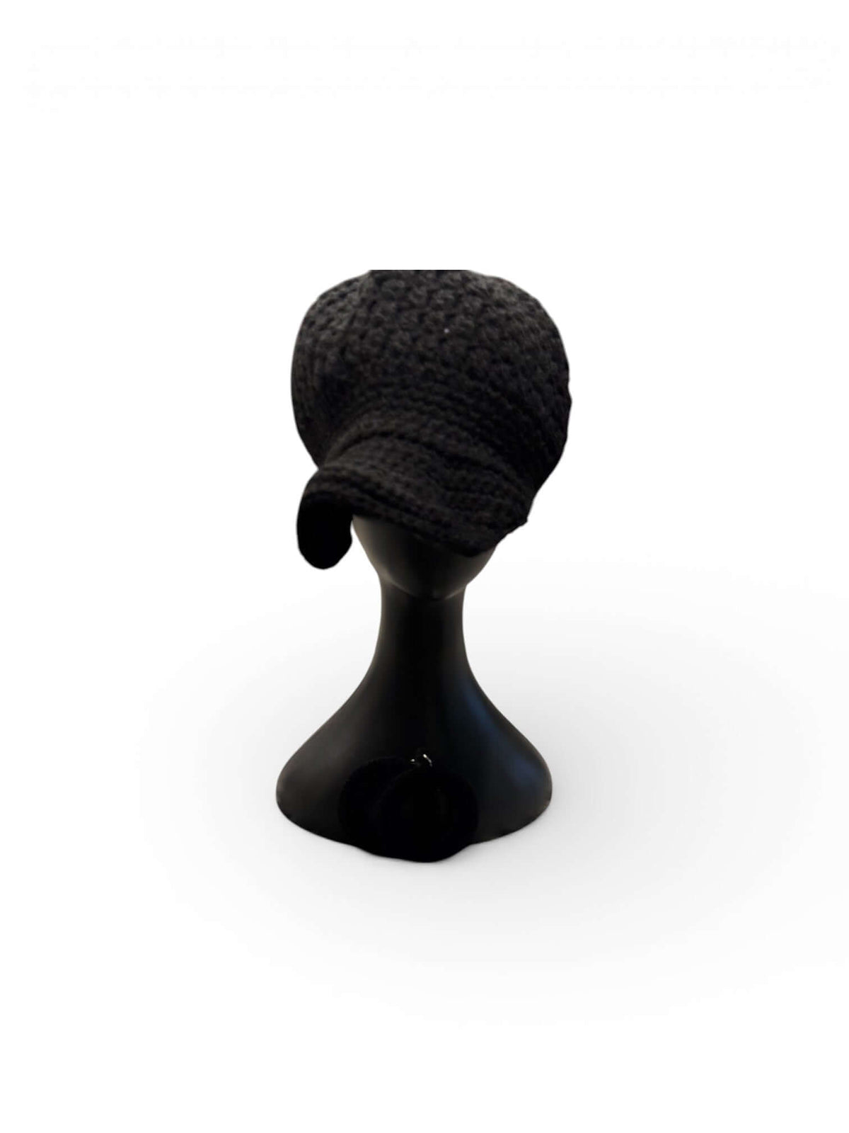 Blackstone Crochet Crown Set- One of One-Signature Texture handcrafted knit crown displayed on a mannequin.