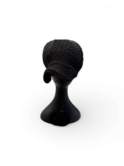 Blackstone Crochet Crown Set- One of One-Signature Texture handcrafted knit crown displayed on a mannequin.